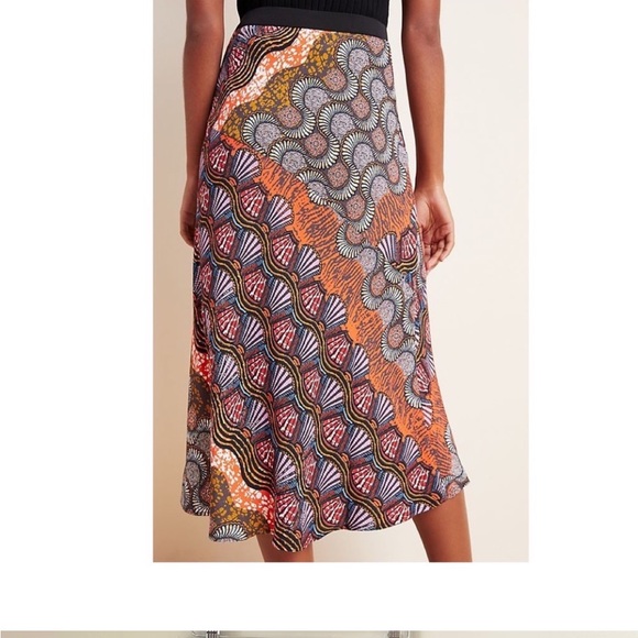 ANTHROPOLOGIE Corey Lynn Calter Bias Midi Skirt - Black Print, NWT - Picture 3 of 11